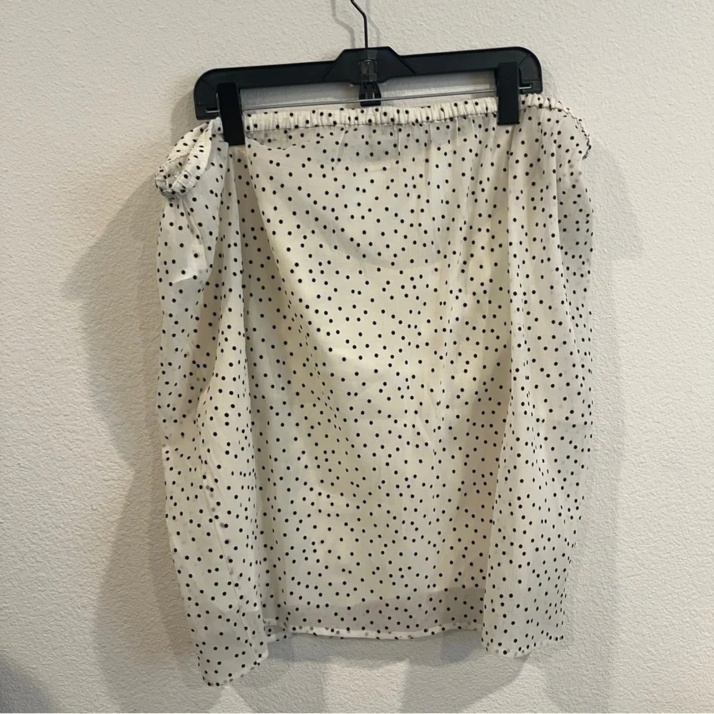 J.Crew New Gwen knee-length layered slip skirt in dot crinkle chiffon size 2X